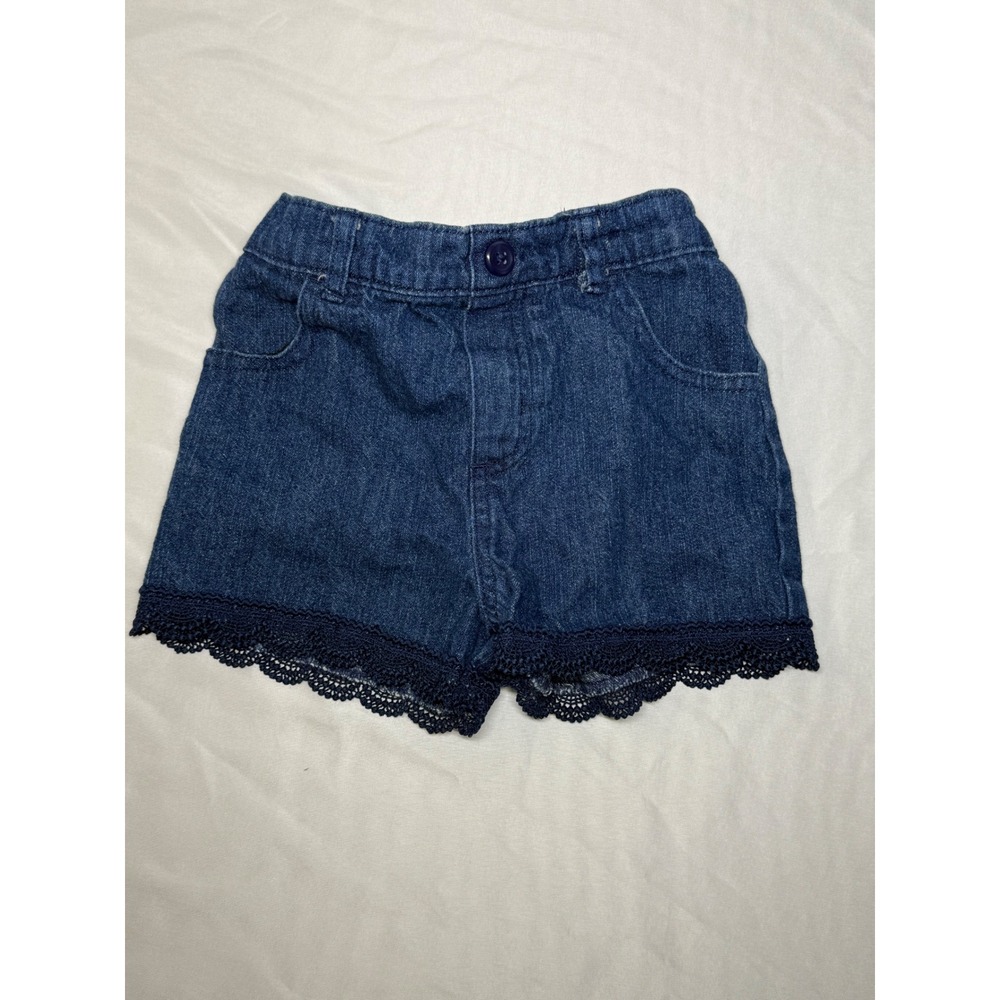 Garanimals Denim Shorts Girls 5T Blue Lace Trim Elastic Waist Casual